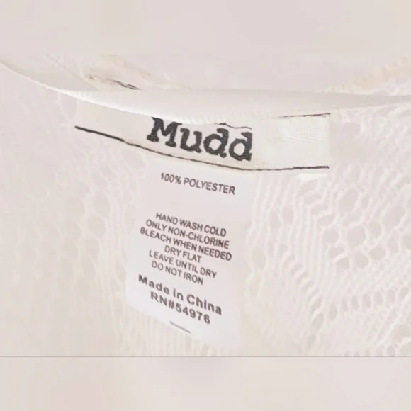 Mudd Cream Color Beach Cover-up Lacey Ruffle Sleeve Ladies Woman 1 Size Fits All - Picture 5 of 7